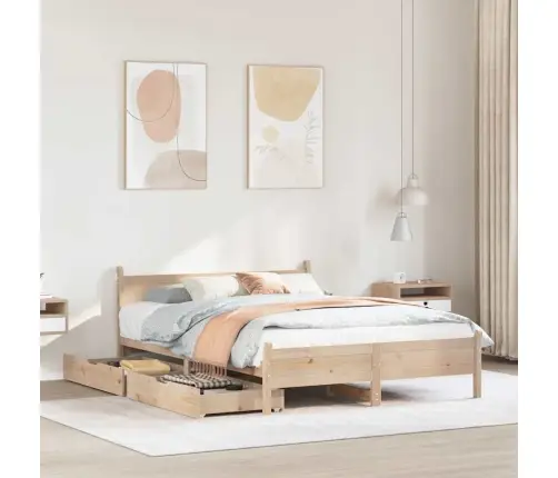 Lovos Rėmas Be Čiužinio, 160X200cm Pušies Medienos Masyvas