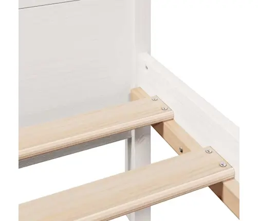 Voodi Ilma Madratsita, Valge, 120 X 200 cm Männipuit