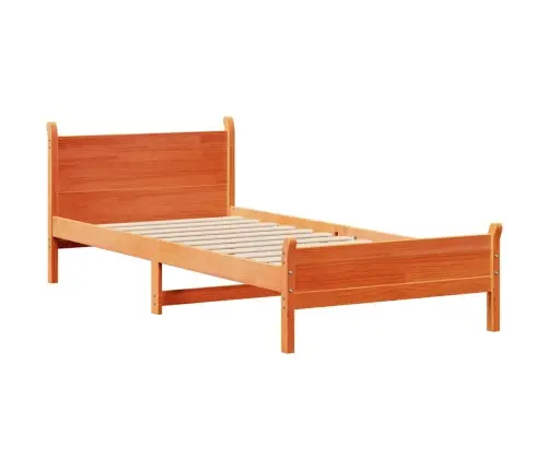 Gulta Bez Matrača, Vaska Brūna, 100X200 Cm, Priedes Masīvkoks Vidaxl