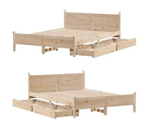 Gulta Bez Matrača, 120X190 Cm, Priedes Masīvkoks Vidaxl