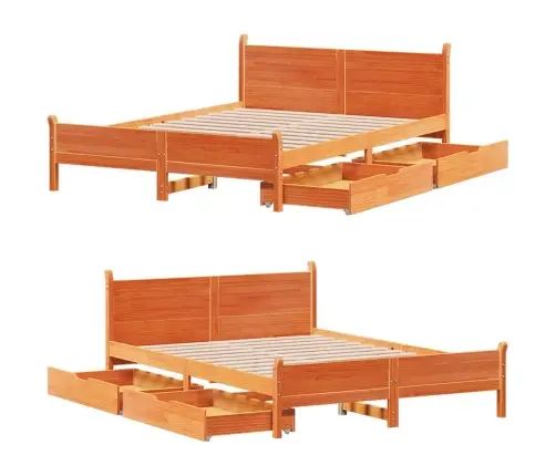 Voodiraam Ilma Madratsita, Vahapruun, 120 X 190 cm Männipuit