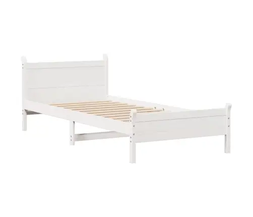 Gulta Bez Matrača, Balts, 90X190 Cm, Priedes Masīvkoks Vidaxl