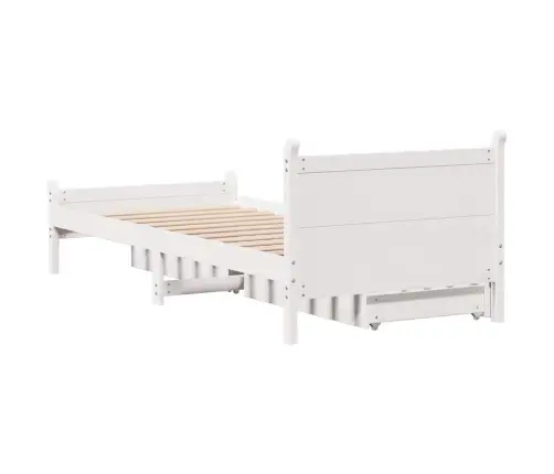 Gulta Bez Matrača, Balts, 90X190 Cm, Priedes Masīvkoks Vidaxl