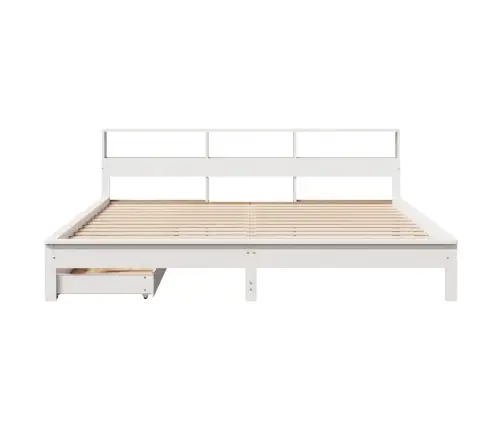 Lova Su Knygų Spinta Be Čiužinio, Balta, 180X200cm Pušis