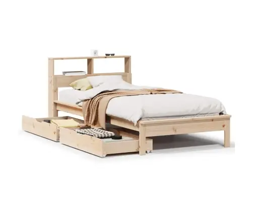 Riiuliga Voodiraam Ilma Madratsita, 75X190 cm Männipuit