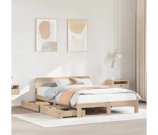 Lovos Rėmas Be Čiužinio, 140X200cm Pušies Medienos Masyvas