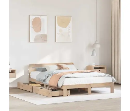 Gulta Bez Matrača, 160X200 Cm, Priedes Masīvkoks Vidaxl