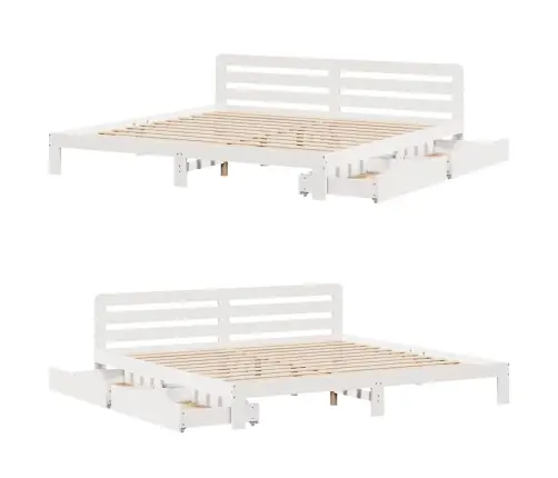 Lovos Rėmas Be Čiužinio, Baltas, 180X200cm Pušies Masyvas