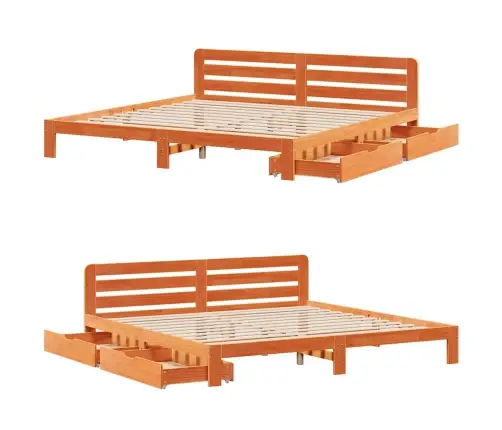 Voodiraam Ilma Madratsita, Vahapruun, 180 X 200 cm Männipuit