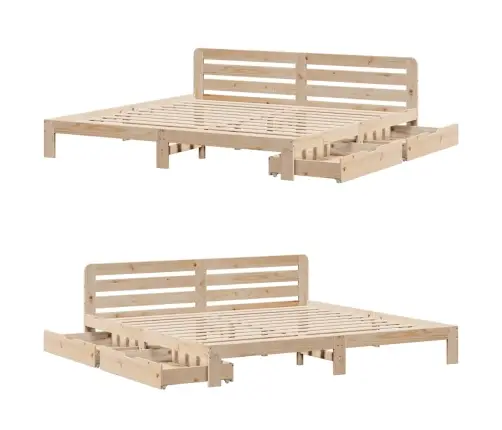 Voodiraam Ilma Madratsita, 200 X 200 cm Männipuit