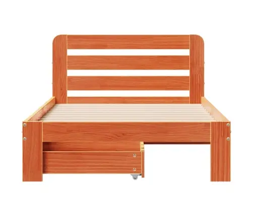 Lovos Rėmas Su Be Čiužinio, Ruda, 75X190cm Pušies Masyvas