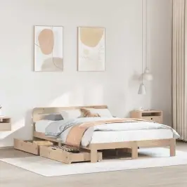 Voodiraam Ilma Madratsita, 120 X 190 cm Männipuit