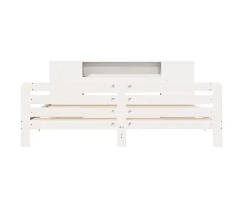 Voodiraam Ilma Madratsita, Valge, 200 X 200 cm Männipuit