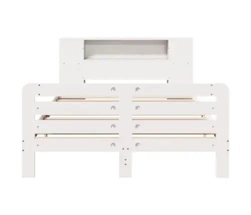 Gulta Bez Matrača, Balts, 120X190 Cm, Priedes Masīvkoks Vidaxl