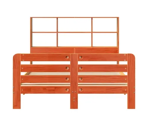 Gulta Bez Matrača, Vaska Brūnas, 135X190 Cm, Priedes Masīvkoks Vidaxl