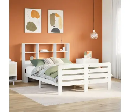 Gulta Bez Matrača, Balts, 140X190 Cm, Priedes Masīvkoks Vidaxl