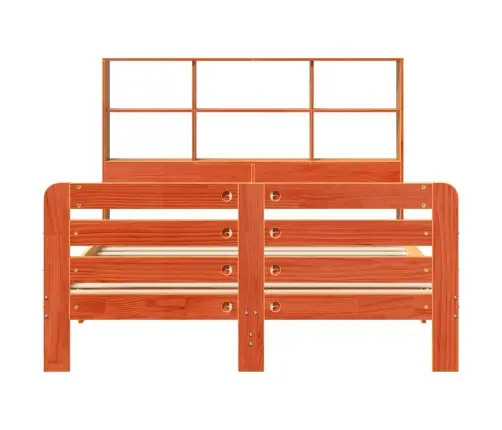 Gulta Bez Matrača, Vaska Brūnas, 140X190 Cm, Priedes Masīvkoks Vidaxl