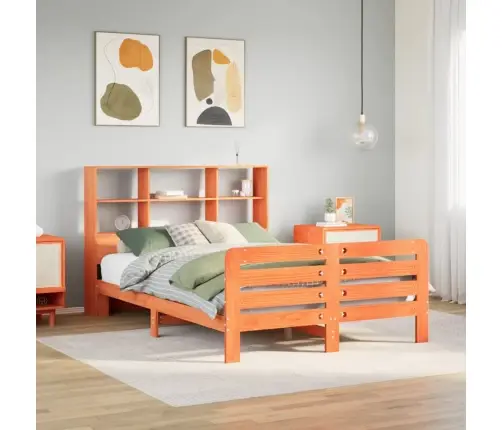 Gulta Bez Matrača, Vaska Brūnas, 140X190 Cm, Priedes Masīvkoks Vidaxl