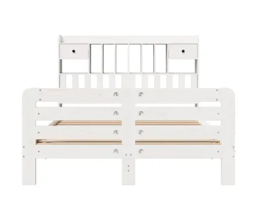 Gulta Ar Grāmatu Plauktu, Bez Matrača, 160X200 Cm, Priedes Koks Vidaxl