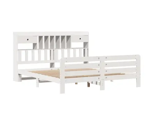 Gulta Ar Grāmatu Plauktu, Bez Matrača, 180X200 Cm, Priedes Koks Vidaxl