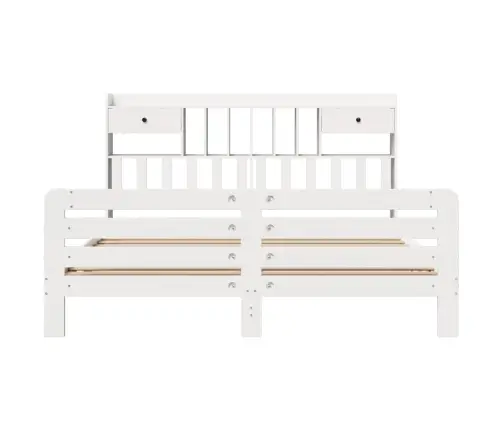 Gulta Ar Grāmatu Plauktu, Bez Matrača, 180X200 Cm, Priedes Koks Vidaxl