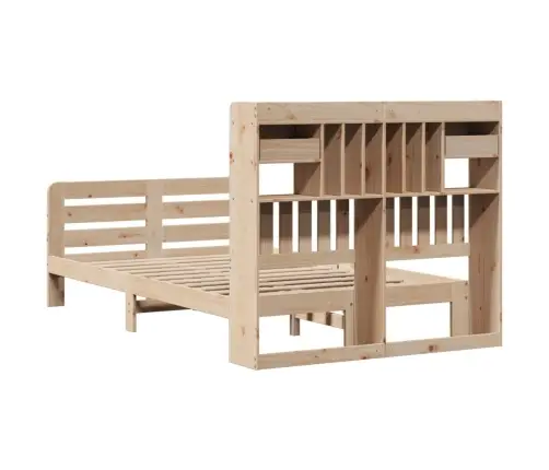 Riiuliga Voodiraam Ilma Madratsita, 135X190 cm Männipuit