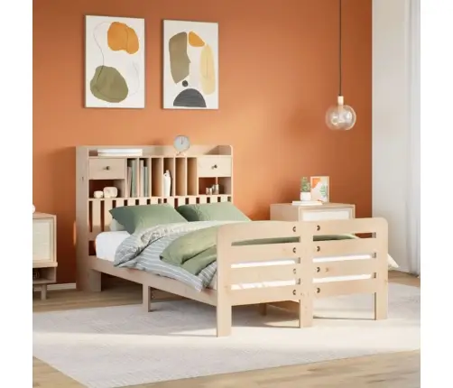 Riiuliga Voodiraam Ilma Madratsita, 135X190 cm Männipuit