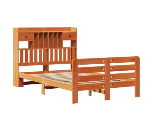 Lova Su Knygų Spinta Be Čiužinio, Ruda, 135X190cm Pušis