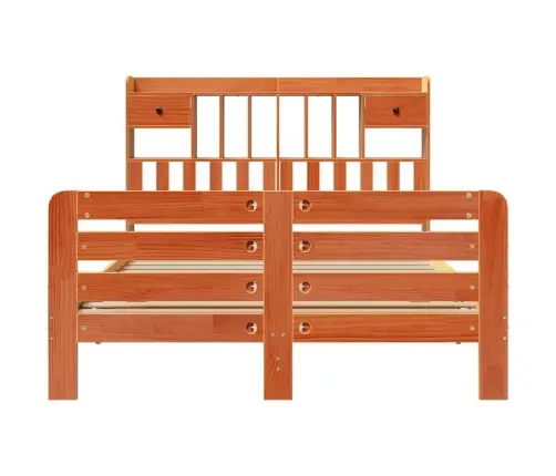 Lova Su Knygų Spinta Be Čiužinio, Ruda, 140X190cm Pušis