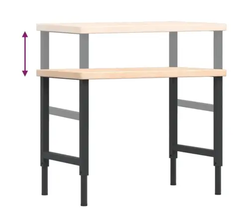 Darbastalis, 100X60X(73-99,5)cm Ąžuolo Masyvas, Stačiakampis