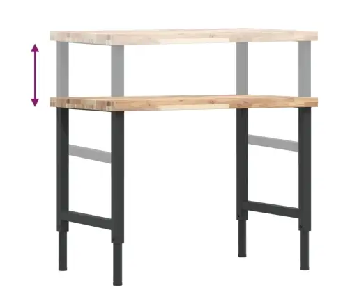 Darbagalds, 100X60X(73-99,5) Cm, Akācijas Masīvkoks, Taisnstūra Vidaxl