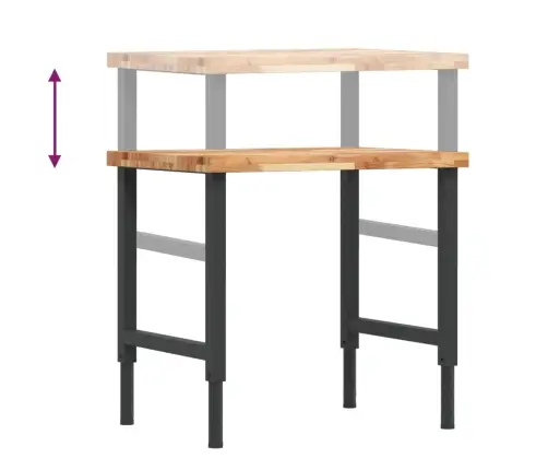 Darbagalds, 80X60X(73-99,5) Cm, Akācijas Masīvkoks, Taisnstūra Vidaxl