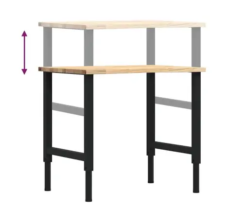 Darbagalds, 80X60X(71,5-98) Cm, Ozola Masīvkoks Vidaxl