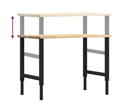 Darbagalds, 100X60X(71,5-98) Cm, Ozola Masīvkoks Vidaxl