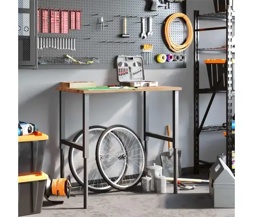 Darbastalis, Šviesiai Rudas, 100X60X(71,5-98)cm Ąžuolo Masyvas