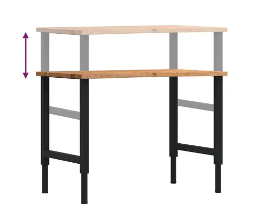 Darbastalis, Šviesiai Rudas, 100X60X(71,5-98)cm Ąžuolo Masyvas