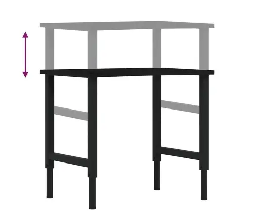 Töölaud, Tumepruun, 80X60X(71,5-98) cm Tammepuit