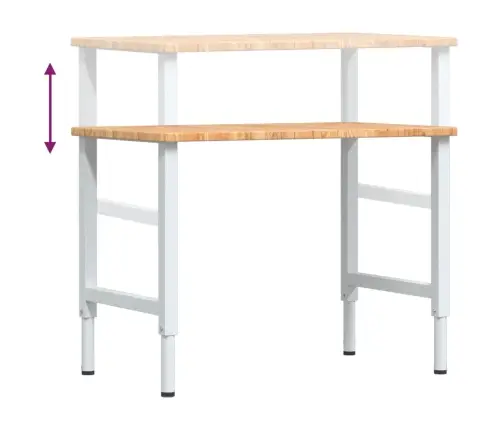 Darbagalds, 100X60X(71,5-98)Cm, Ozola Masīvkoks, Taisnstūra Vidaxl