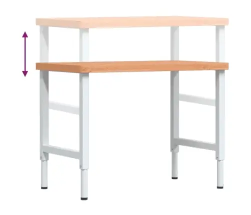 Darbagalds, 100X60X(73-99,5) Cm, Ozola Masīvkoks, Taisnstūra Vidaxl