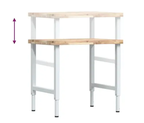 Töölaud, 80 X 60 X (73-99,5) cm Akaatsiapuit, Ristkülik