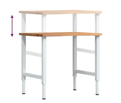 Darbagalds, Brūns, 80X60X(71,5-98) Cm, Ozola Masīvkoks Vidaxl