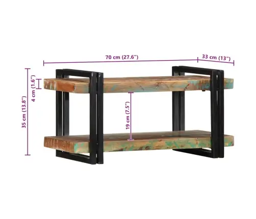 Sienas Plaukts Daudzkrāsains Masīvkoks, Pārstrādāts Vidaxl