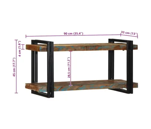 Sienas Plaukts Daudzkrāsains Masīvkoks, Pārstrādāts Vidaxl