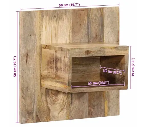 Naktsskapītis, 50X27X50 Cm, Neapstrādāts Mango Koks Vidaxl Naktsskapītis, 50X27X50 Cm, Neapstrādāts Mango Koks Vidaxl