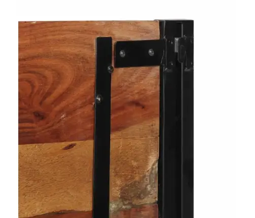 Voodipeats 120 Cm Taaskasutatud Täispuidust Ja Rauast