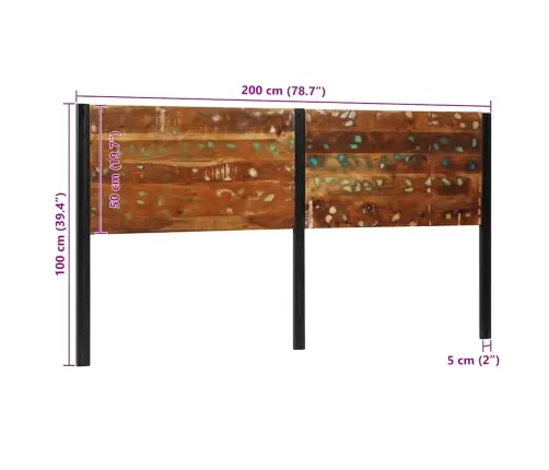 Galvgalis, 200 Cm, Pārstrādāts Masīvkoks Un Dzelzs Vidaxl