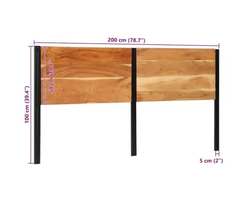 Galvūgalis, 200cm Akacijos Medienos Masyvas/Geležis