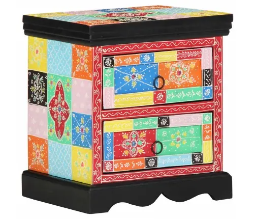 Naktsgaldiņš 2 Gabali Daudzkrāsains 40X35X45 Cm Inženiertehniskais Koks Vidaxl