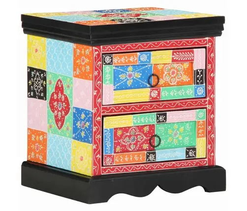 Naktsgaldiņš 2 Gabali Daudzkrāsains 40X35X45 Cm Inženiertehniskais Koks Vidaxl