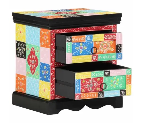 Naktsgaldiņš 2 Gabali Daudzkrāsains 40X35X45 Cm Inženiertehniskais Koks Vidaxl